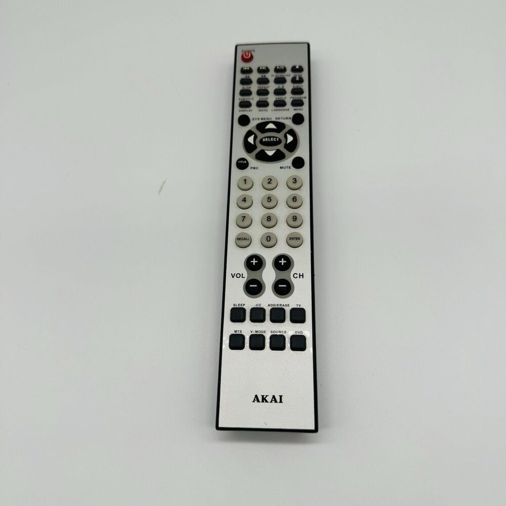 Genuine AKAI HOF05K573D5 TV / DVD Combo Remote Control - Silver/Black - Tested